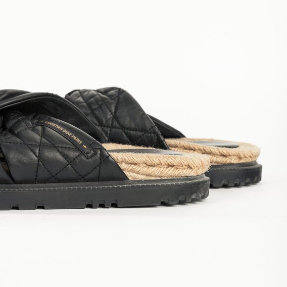 Christian Dior DTwist Black Cannage Quilted Slide Sandals - Picture 9 of 11